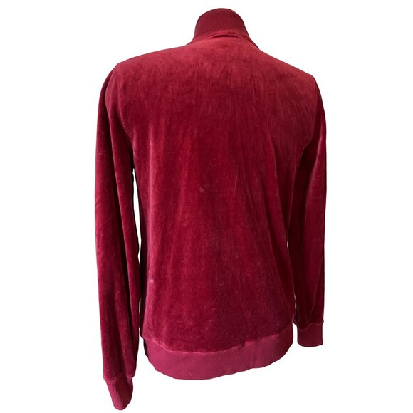 Michael Kors Red Velour Zip Up Light Tracksuit Jacket Sz Medium Front Pocket - Picture 9 of 10